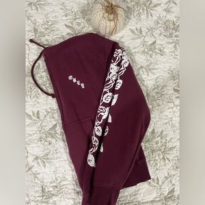 Obey full zip sweatshirt in wine color